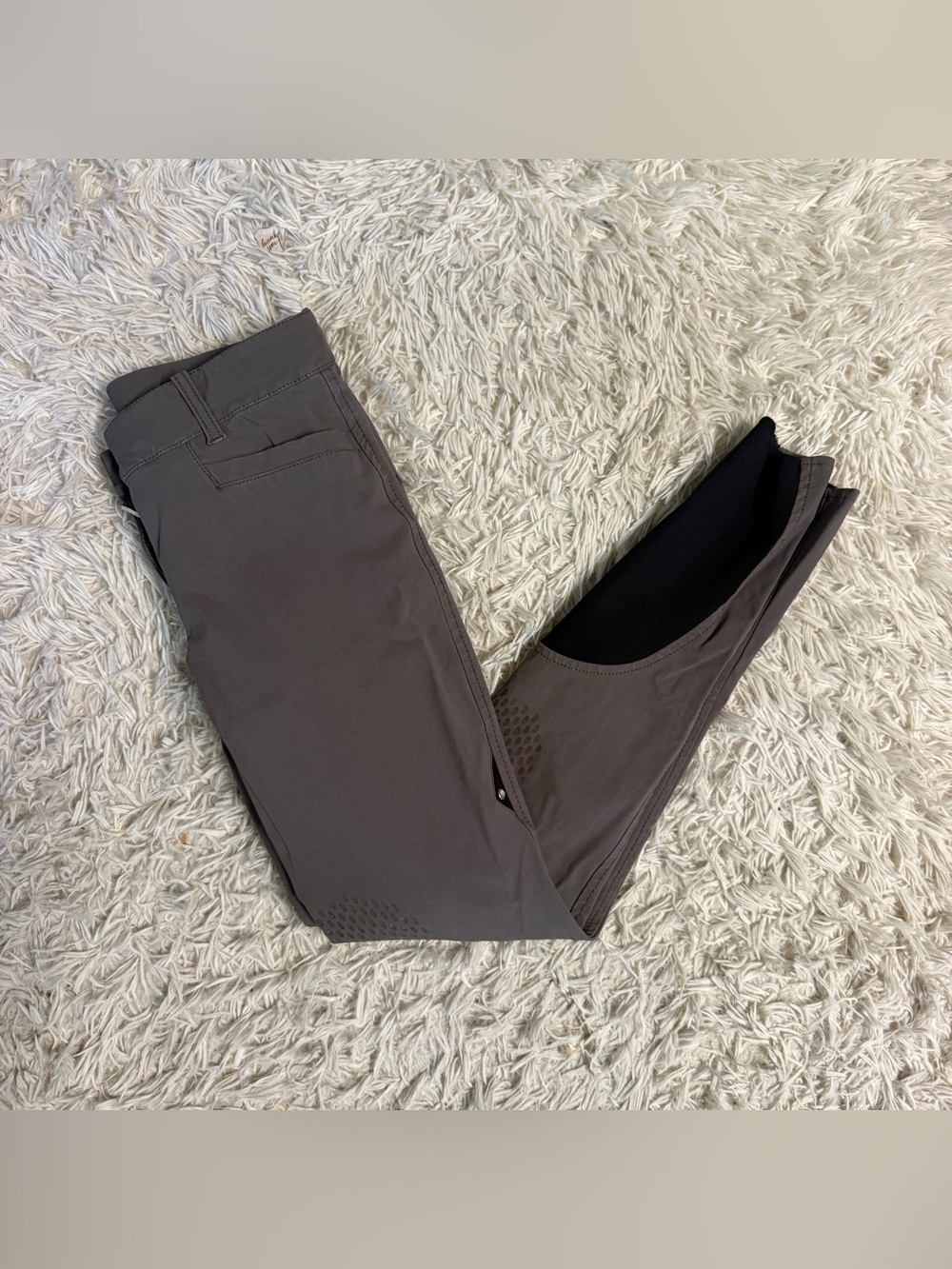 Women’s Size IT42 Grey Equiline Knee Patch Horseback Riding Breeches. Good Cond.